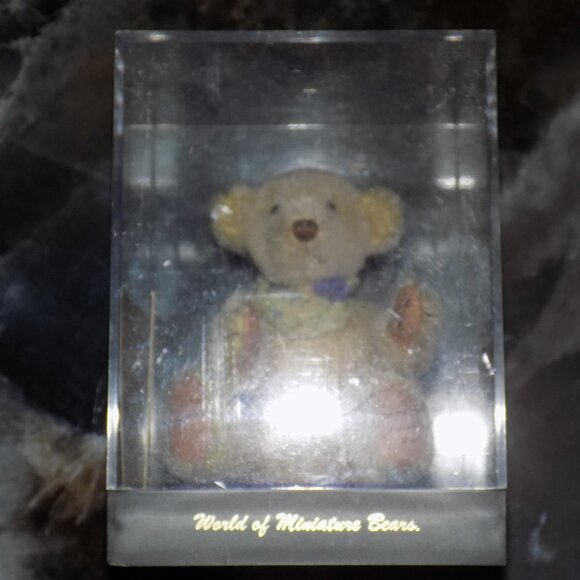 World Of Miniature Bears Mohair Special Angel Ursula Bandana 4" Jointed 1999 NEW - Picture 2 of 3